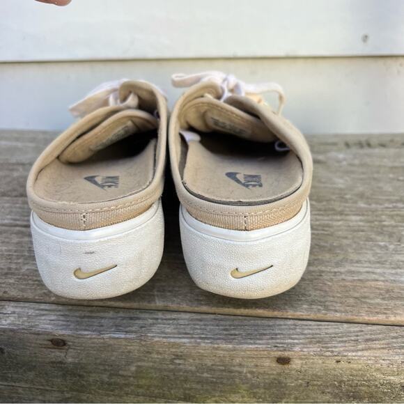 Vintage Y2K Nike Hermosa Tan Beige Canvas Platform Slides Mules Size 9.5 - Picture 6 of 8
